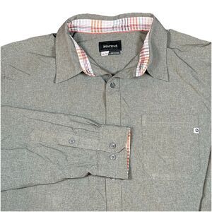 Marmot Shirt Gray Long Sleeve Roll Tab Perforated Trek Hiking Gorpcore Men’s XL